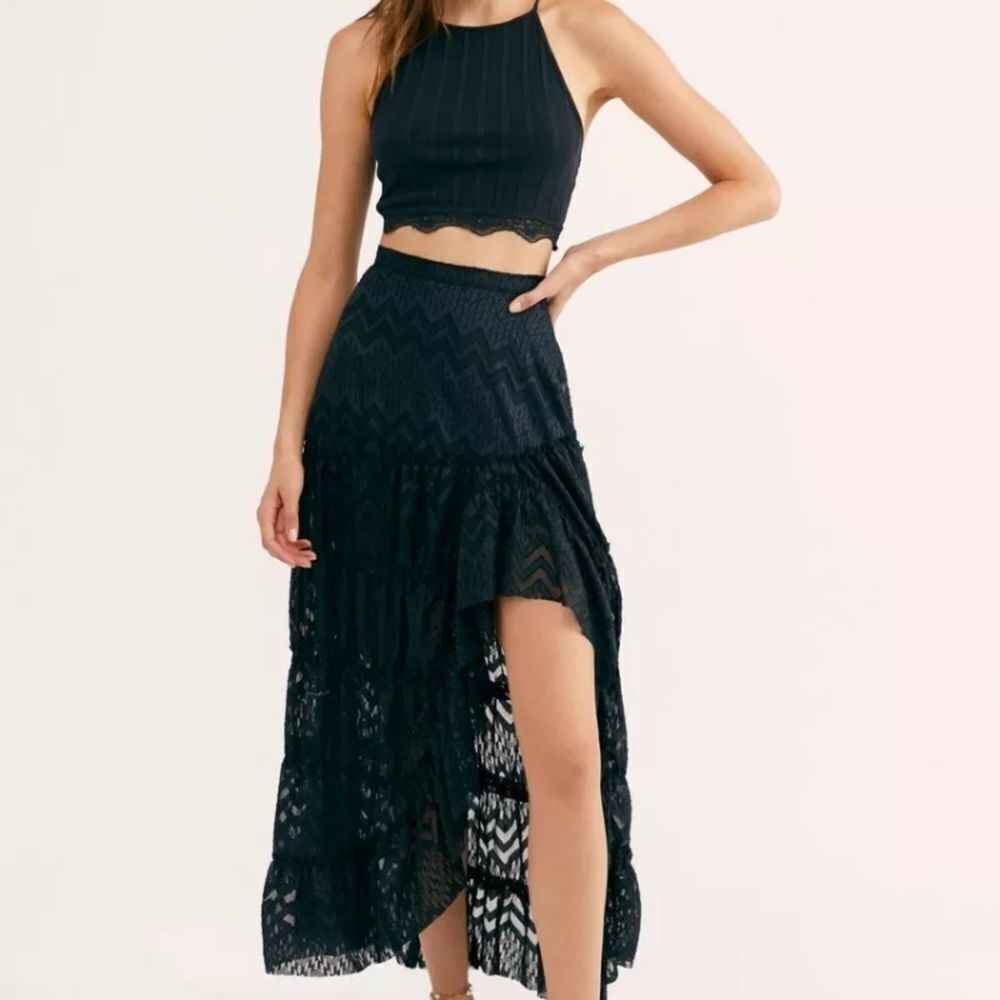New Free People Dreamy Days Tiered Ruffle Skirt
